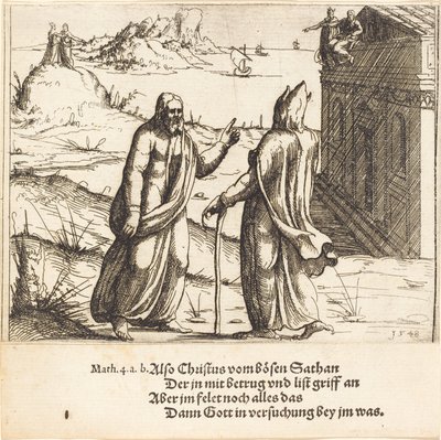 Krisztus megkísértése, 1548. alkotó: Augustin Hirschvogel