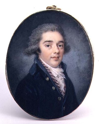 Fiatal férfi portréja, 1790 körül (akvarell és gouache) alkotó: Augustin Ritt