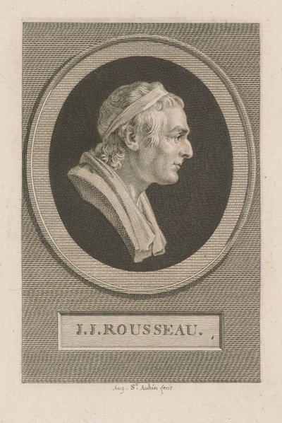 J. J. Rousseau portréja alkotó: Augustin de Saint-Aubin