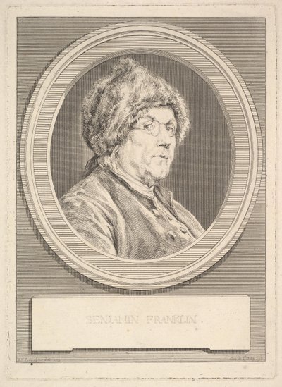 Benjamin Franklin portréja, 1777. alkotó: Augustin de Saint Aubin