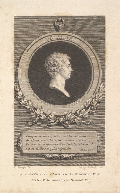 De Larive portréja, 1785. alkotó: Augustin de Saint Aubin