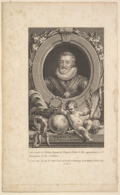 IV. Henrik portréja, 1777. alkotó: Augustin de Saint Aubin