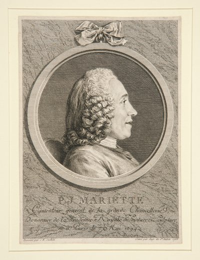 P.J. Mariette portréja alkotó: Augustin de Saint-Aubin