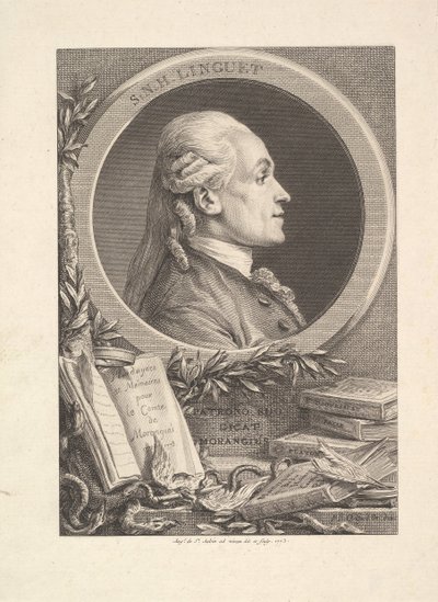 Simon-Nicolas-Henri Linguet portréja, 1773 alkotó: Augustin de Saint Aubin
