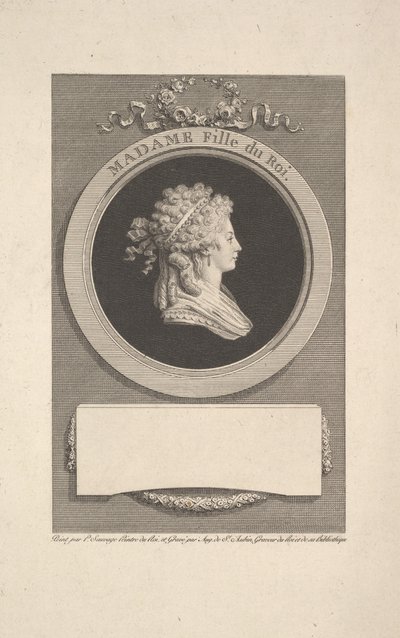 Ő Királyi Fensége Madame, Angoulême hercegnőjének, XVI. Lajos és Március lányának portréja, 1791. alkotó: Augustin de Saint Aubin