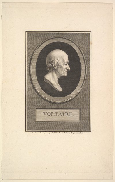 Voltaire portréja, 1801. alkotó: Augustin de Saint Aubin
