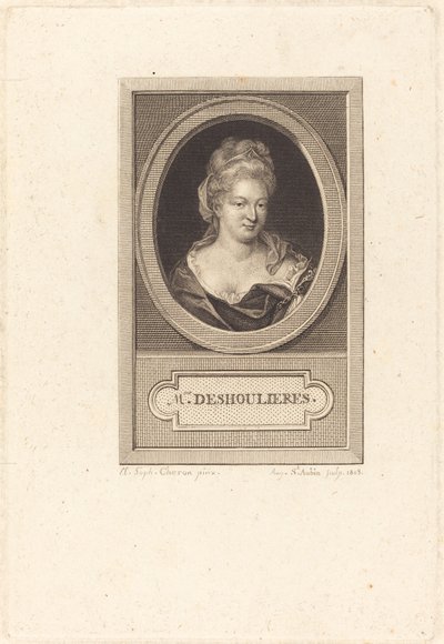 Antoinette du Ligier a La Garde Deshoulieres-ből alkotó: Augustin de Saint Aubin after Elisabeth Sophie Cheron