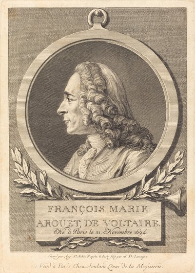 Francois Marie Arouet, Voltaire alkotó: Augustin de Saint Aubin after Jean Baptiste Lemoyne II
