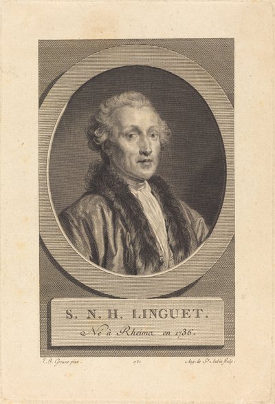 Simon-Nicolas-Henri Linguet alkotó: Augustin de Saint Aubin after Jean Baptiste Greuze