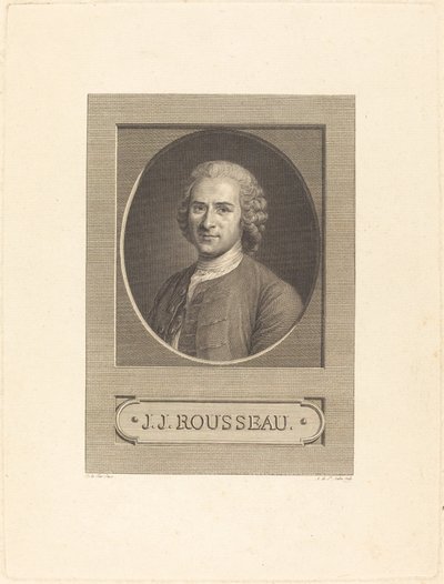 Előlap: J.J. Rousseau alkotó: Augustin de Saint Aubin after Maurice Quentin