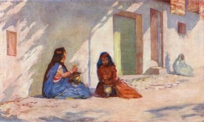 Biskra, Oulid-Nail Nők hennás mosakodószert készítenek (színes litográfia) alkotó: Augustine Fitzgerald