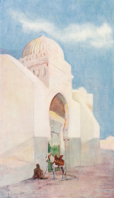 A Sidi Okbar mecset bejárata, Kairouan (színes litográfia) alkotó: Augustine Fitzgerald