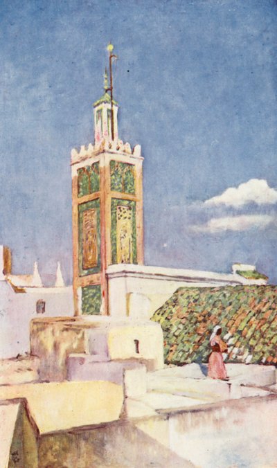 A tanger-i nagymecset minaretje (színes litográfia) alkotó: Augustine Fitzgerald