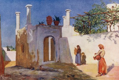 Caprili falusi út, Capri (színes lithó) alkotó: Augustine Fitzgerald