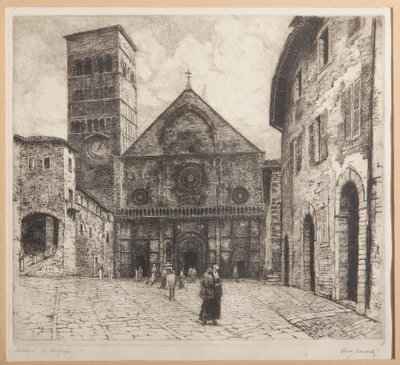 Assisi, S. Rufinus (rézkarc papírra) alkotó: Augusto Baracchi