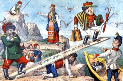 A Balkán kérdése, 1900 körül (illusztráció) alkotó: Augusto Grossi