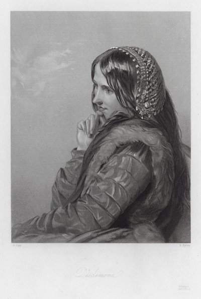 Desdemona, az Othello egyik szereplője (metszet) alkotó: Augustus (after) Egg