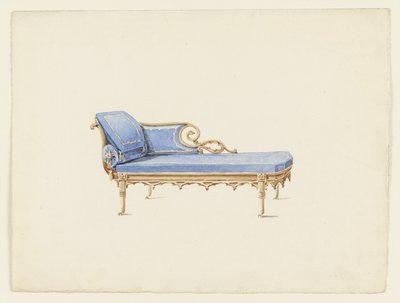 Dizájn kanapéhoz a gótikus újjászületés stílusában alkotó: Augustus Charles Pugin