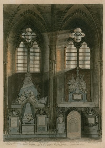 Negyedik és ötödik ablak, South Aisle, Westminster Abbey, London alkotó: Augustus Charles Pugin