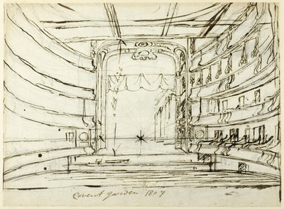 Tanulmány a Covent Garden Színház számára, a Microcosm of Londontól alkotó: Augustus Charles Pugin