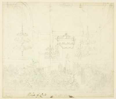 Tanulmány a Lordok Házának, a Microcosm of Londontól alkotó: Augustus Charles Pugin