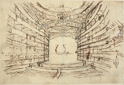 Tanulmány az Operaház számára, a Microcosm of Londontól alkotó: Augustus Charles Pugin
