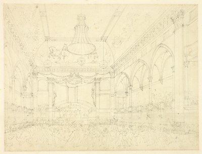 Tanulmány a Pantheon Masquerade számára, a londoni Microcosmtól alkotó: Augustus Charles Pugin