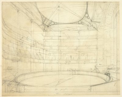 Tanulmány a Royal Circus számára, a Microcosm of Londontól alkotó: Augustus Charles Pugin