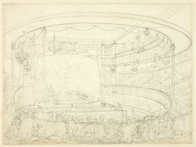Tanulmány a Sadlers Wells Színház számára alkotó: Augustus Charles Pugin