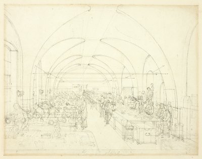 Tanulmány a Stamp Office számára, a Microcosm of Londontól alkotó: Augustus Charles Pugin