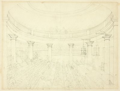 Tanulmány a Surrey Institution számára, a londoni Microcosmtól alkotó: Augustus Charles Pugin