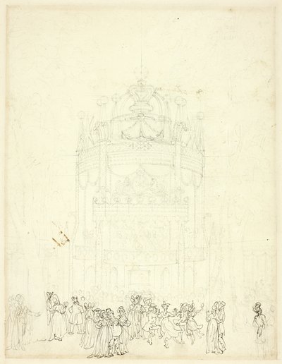 Tanulmány a Vauxhall Garden számára alkotó: Augustus Charles Pugin