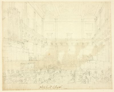 Tanulmány a Whitehall Chapel számára, a londoni Microcosmtól alkotó: Augustus Charles Pugin