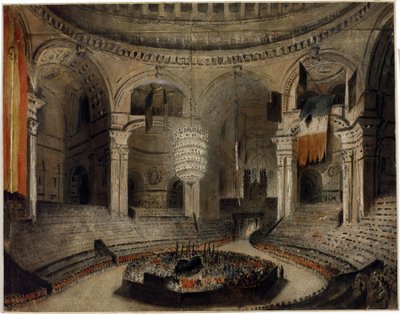 Lord Horatio Nelson (1758-1805) temetése a Szent Pál templomban (London, Anglia), január 9. alkotó: Augustus Charles Pugin