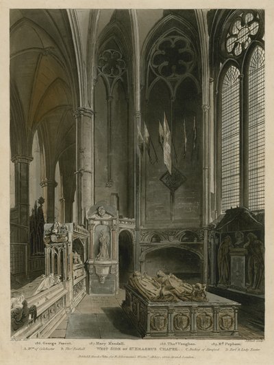A St Erasmus-kápolna nyugati oldala, Westminster Abbey, London alkotó: Augustus Charles Pugin