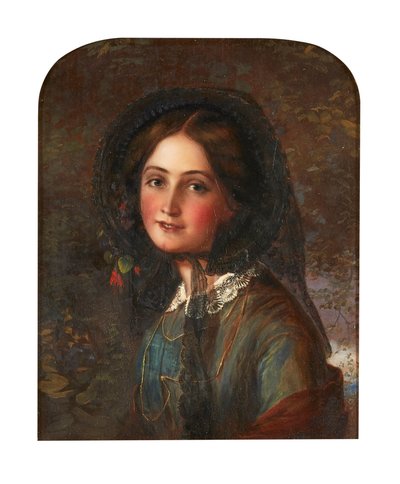 The Lace Bonnet (olaj a fedélzeten) alkotó: Augustus Leopold (manner of) Egg
