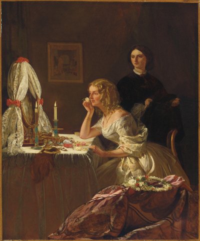 Egy fiatal hölgy a vécéjében alkotó: Augustus Leopold Egg