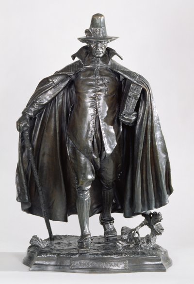 A puritán, 1899 (sötétbarnafekete patinás bronz) alkotó: Augustus Saint-Gaudens