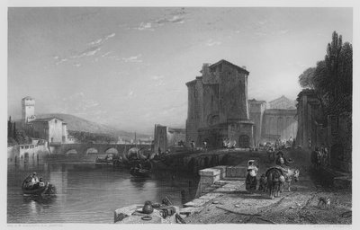 Leghorn kikötője, a Vernon Gallery képéről (metszet) alkotó: Augustus Wall (after) Callcott