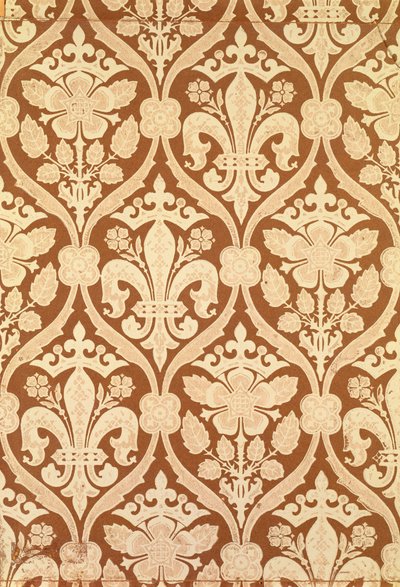 „Fleur-de-Lis”, S. Scott által tervezett és a Cole and Sons által gyártott reprodukciós tapéta a Parlament házaihoz, 1845-50 (lásd még: 87555) alkotó: Augustus Welby Northmore Pugin