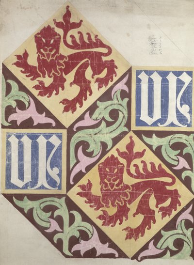 Padlóterv a Parlament épületéhez (gouache és ceruza, papír) alkotó: Augustus Welby Northmore Pugin