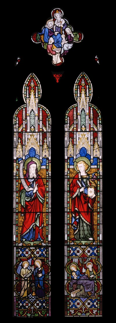 Ézsaiás és Szent János evangélista, 1850 (festett üveg) alkotó: Augustus Welby Northmore Pugin