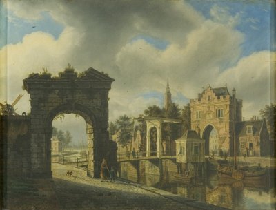 Csatorna jelenet felvonóhíddal alkotó: Augustus Wijnands