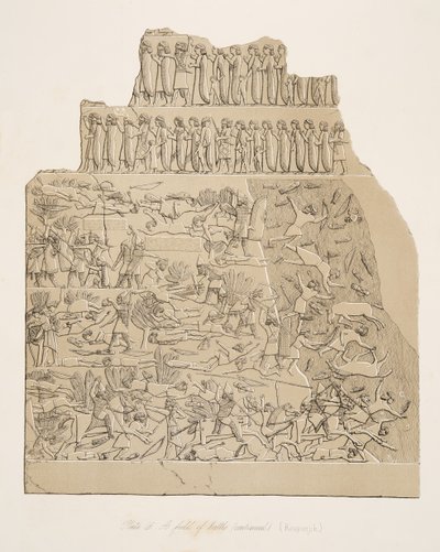 A csatatér (Kouyunjik), a Ninivei emlékművekből, kocsma. 1849 alkotó: Austen Henry Layard