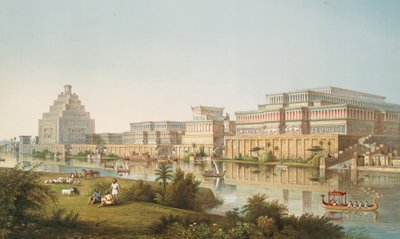 Nimroud [Calah] palotáit restaurálták, 1853 alkotó: Austen Henry Layard