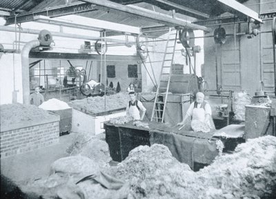 Interior of a Hat Mill, Victoria, 1900 körül, az 1908-ban megjelent „Déli kereszt alatt – Ausztrália pillantásai” alkotó: Australian Photographer