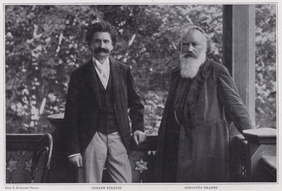 Zeneszerzők Johann Strauss ifjabb és Johannes Brahms, Bécs alkotó: Austrian Photographer