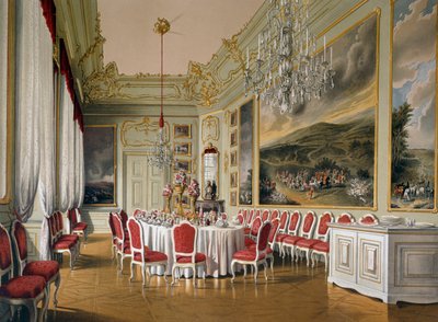Étkező az Imperial Apartments épületében, a schönbrunni kastélyban (UNESCO Világörökség). alkotó: Austrian School