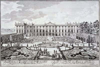 Trauthson hercegi palotájának kertje, Bécs 1719 körül alkotó: Austrian School