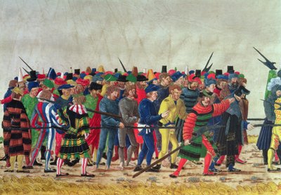 I. Maximilian alabárdosai (1459-1519) francia foglyokat őriztek alkotó: Austrian School